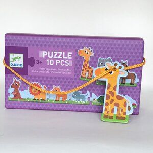 Brand New Djeco 10 Pieces Puzzle Animals Small and Big